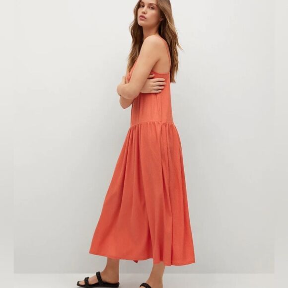Mango Voluminous Dress Midi New - Picture 2 of 8
